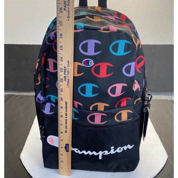 Champion 15” Backpack‎ Black cript Logos,Laptop Sleeve,Padded Straps,Unisex New - Picture 4 of 11